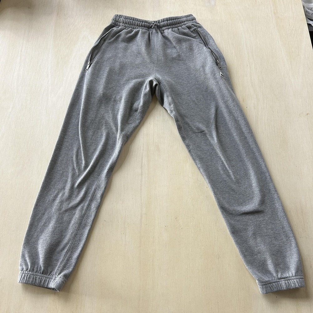 Burton Sweatpants Mens Small Gray Fleece Joggers Elastic Waist Zip Pockets Apres